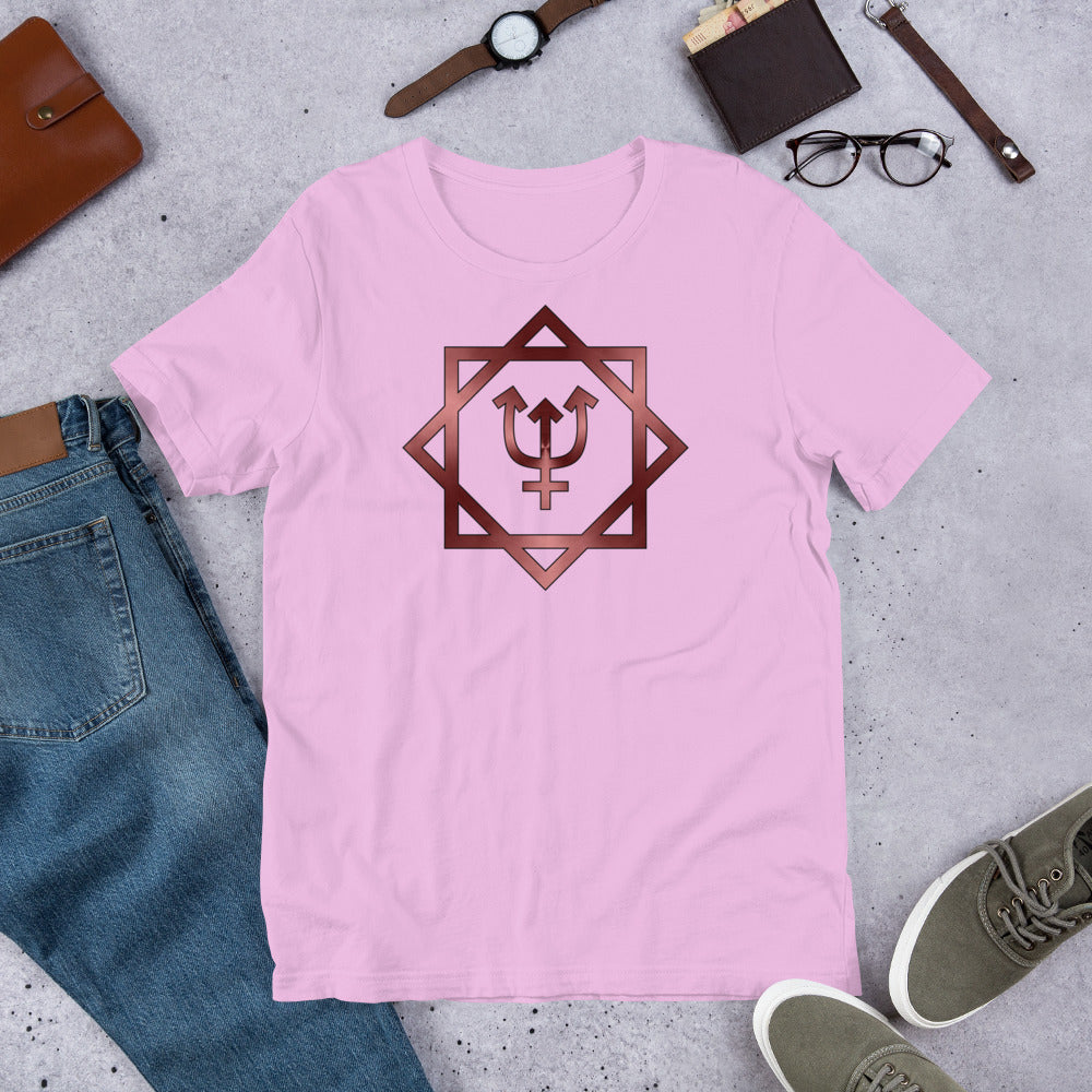 Metallic Zodiac Double-Box - Crimson Neptune - Short-sleeve unisex t-shirt