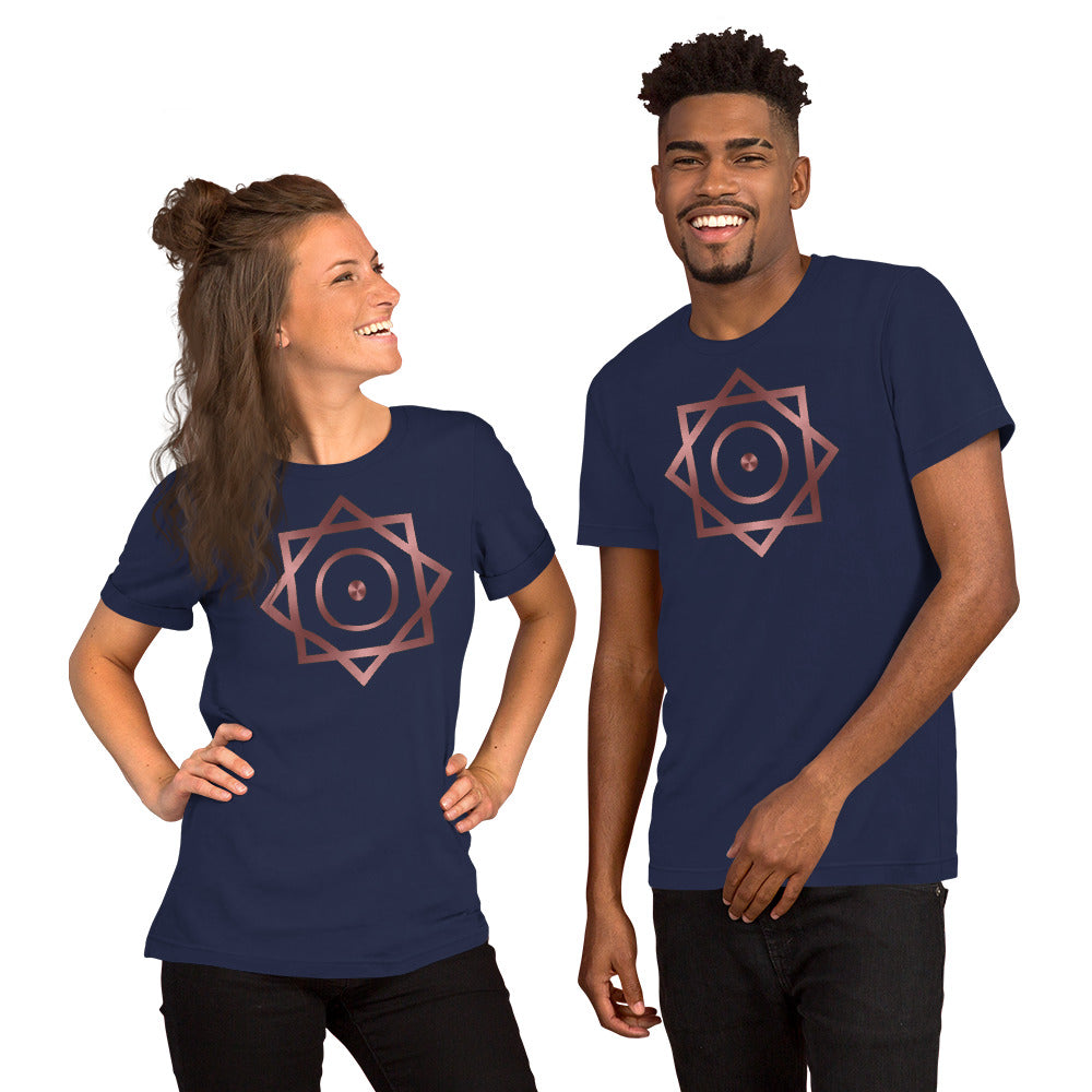 Metallic Zodiac Double-Box - Crimson Sun - Short-sleeve unisex t-shirt