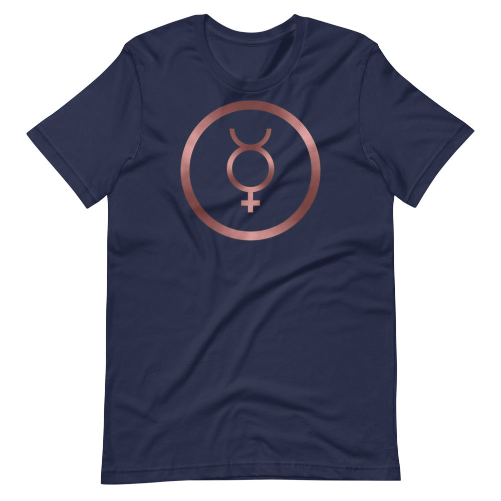 Metallic Zodiac Circle - Crimson Mercury - Short-sleeve unisex t-shirt