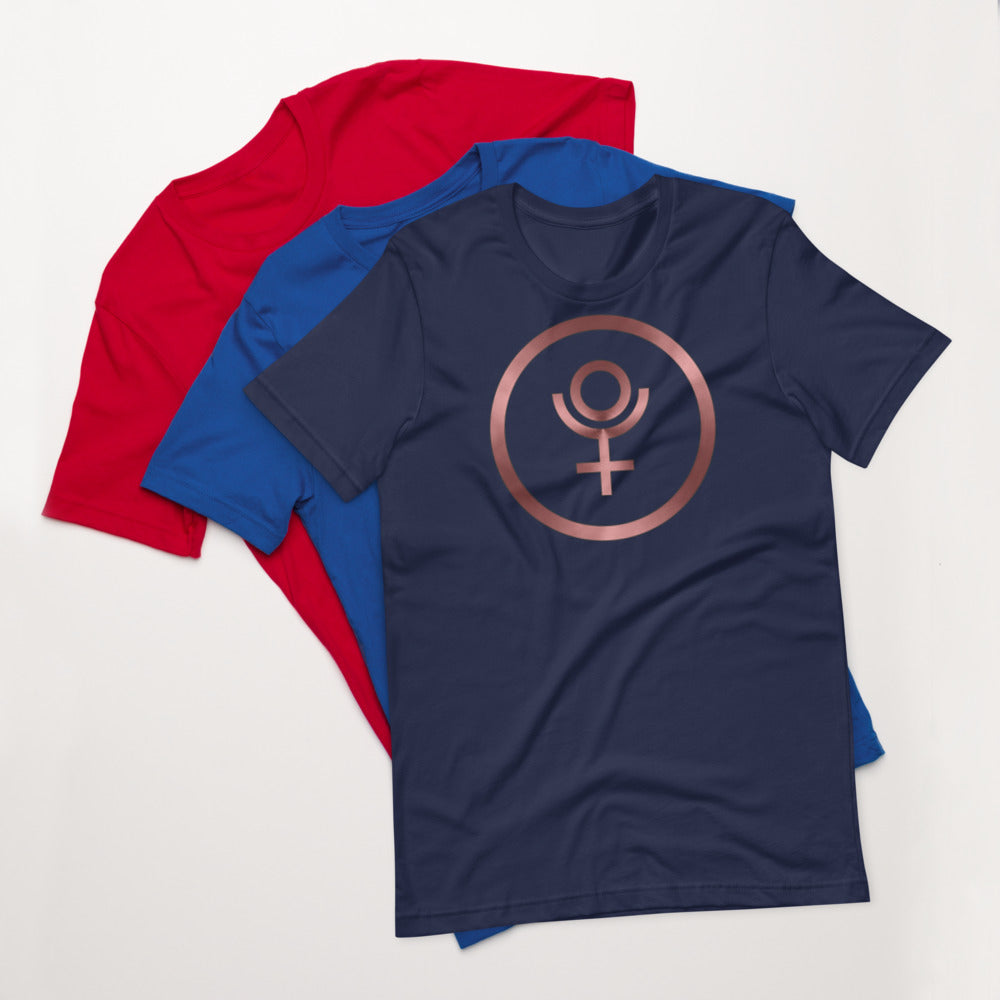 Metallic Zodiac Circle - Crimson Pluto - Short-sleeve unisex t-shirt