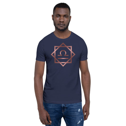 Metallic Zodiac Double-Box - Crimson Libra - Short-sleeve unisex t-shirt