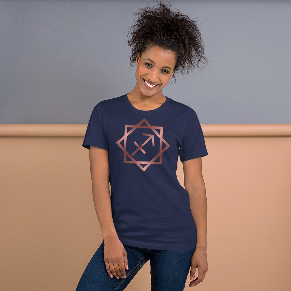 Metallic Zodiac Double-Box - Crimson Sagittarius - Short-sleeve unisex t-shirt