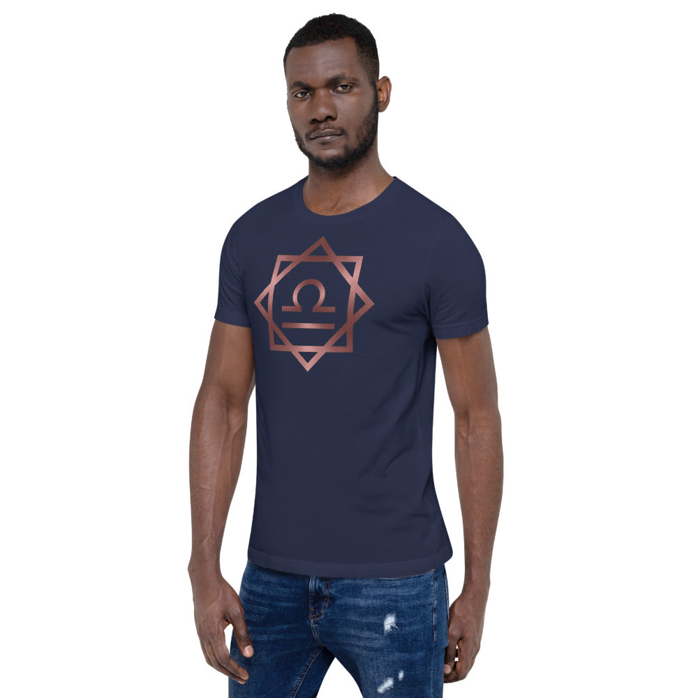 Metallic Zodiac Double-Box - Crimson Libra - Short-sleeve unisex t-shirt
