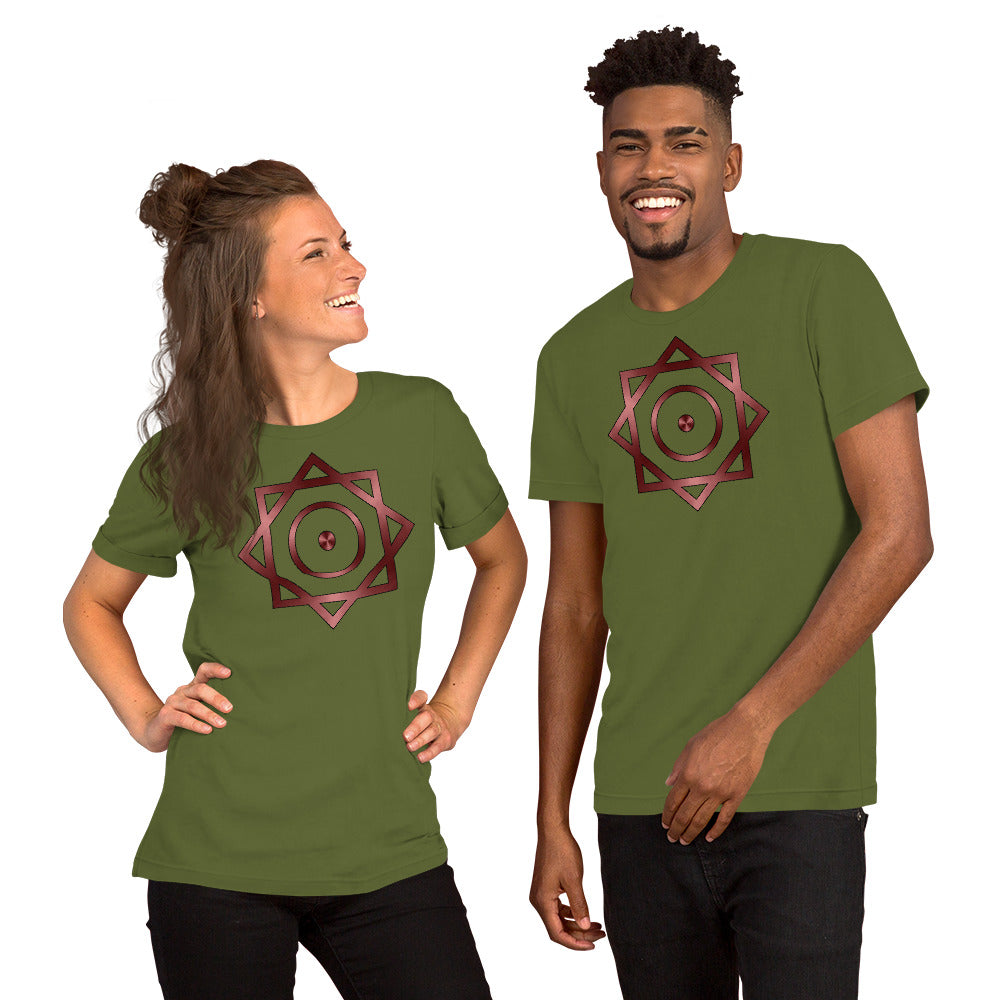 Metallic Zodiac Double-Box - Crimson Sun - Short-sleeve unisex t-shirt