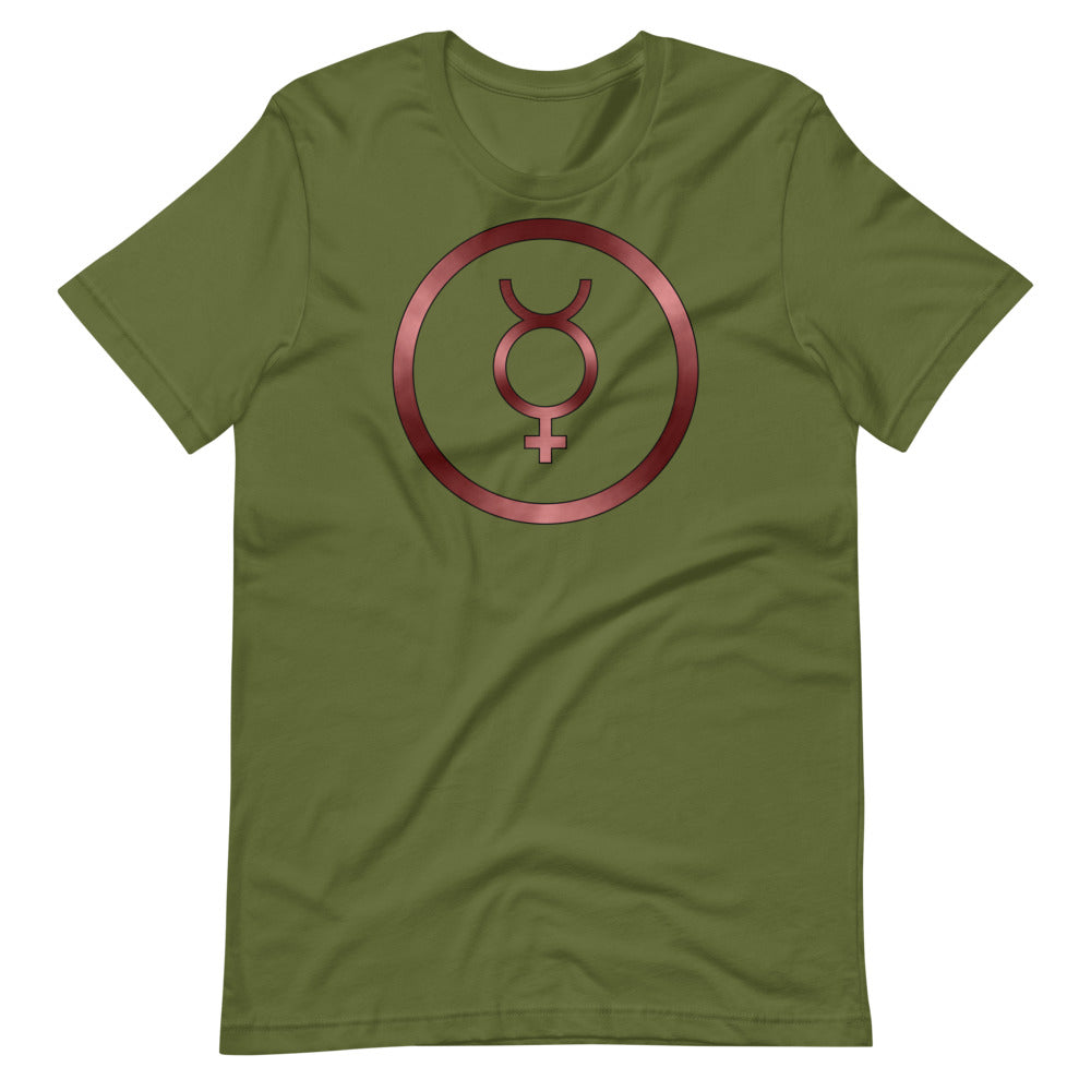 Metallic Zodiac Circle - Crimson Mercury - Short-sleeve unisex t-shirt