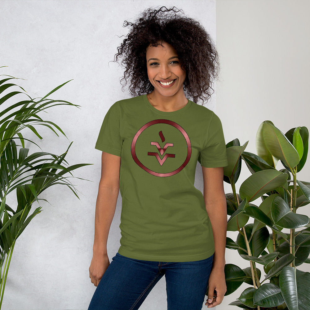 Metallic Zodiac Circle - Crimson Vesta - Short-sleeve unisex t-shirt