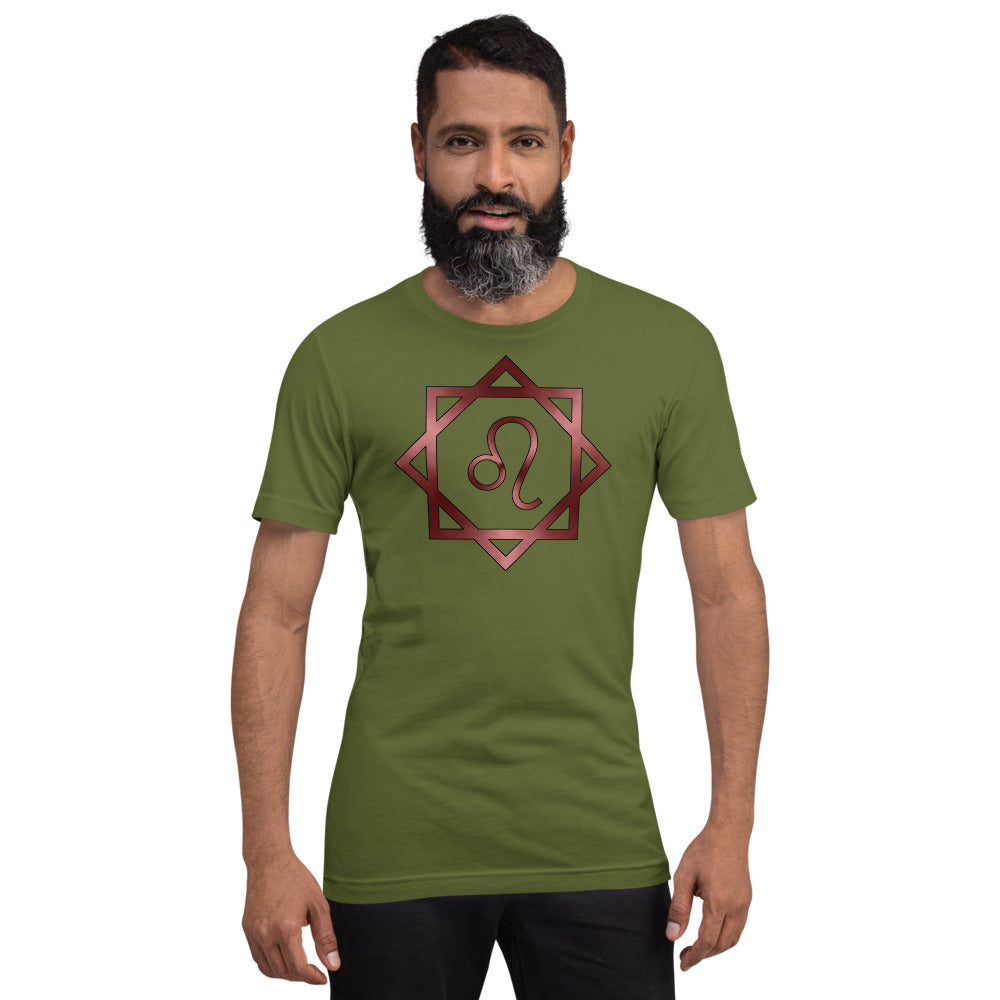 Metallic Zodiac Double-Box - Crimson Leo - Short-sleeve unisex t-shirt