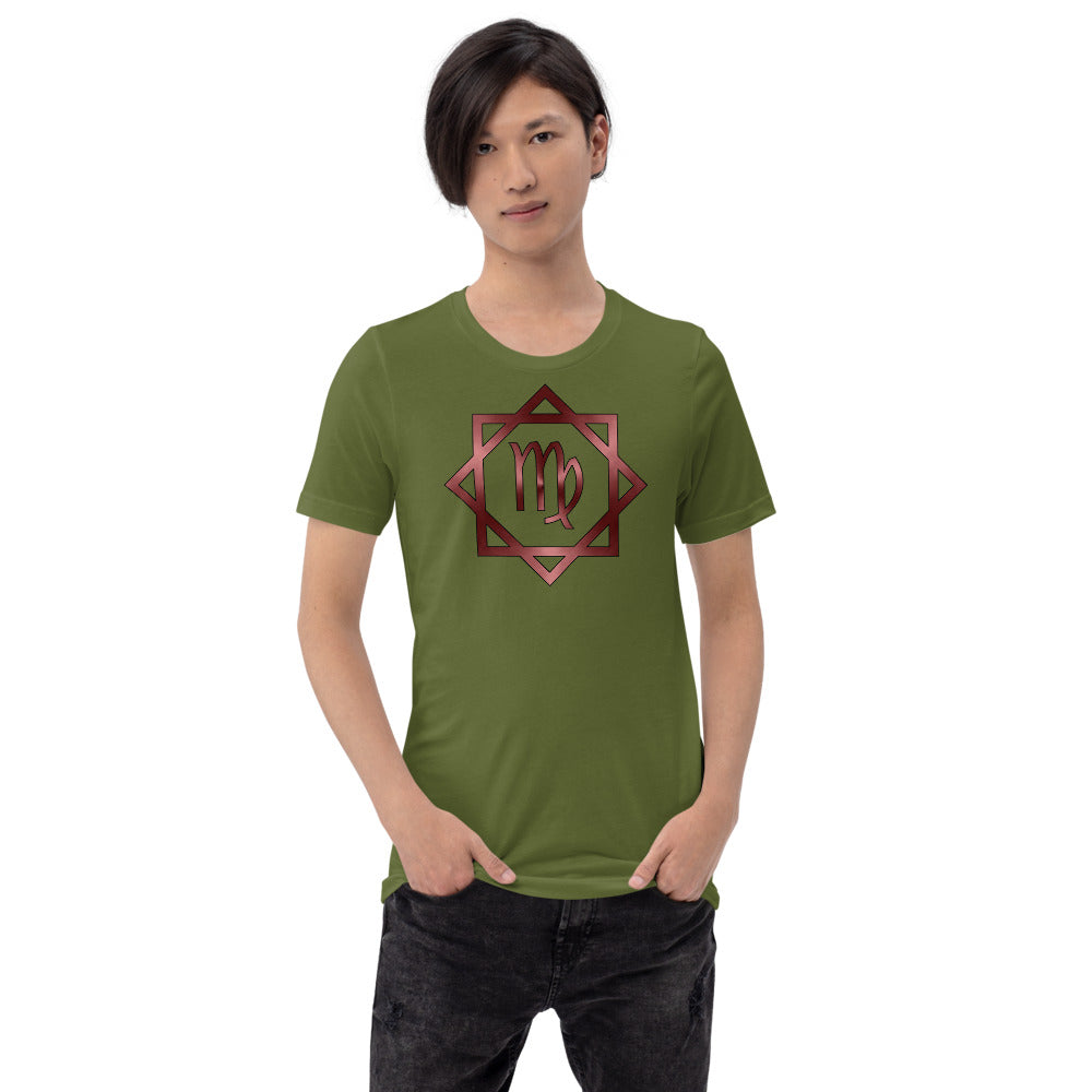 Metallic Zodiac Double-Box - Crimson Virgo - Short-sleeve unisex t-shirt