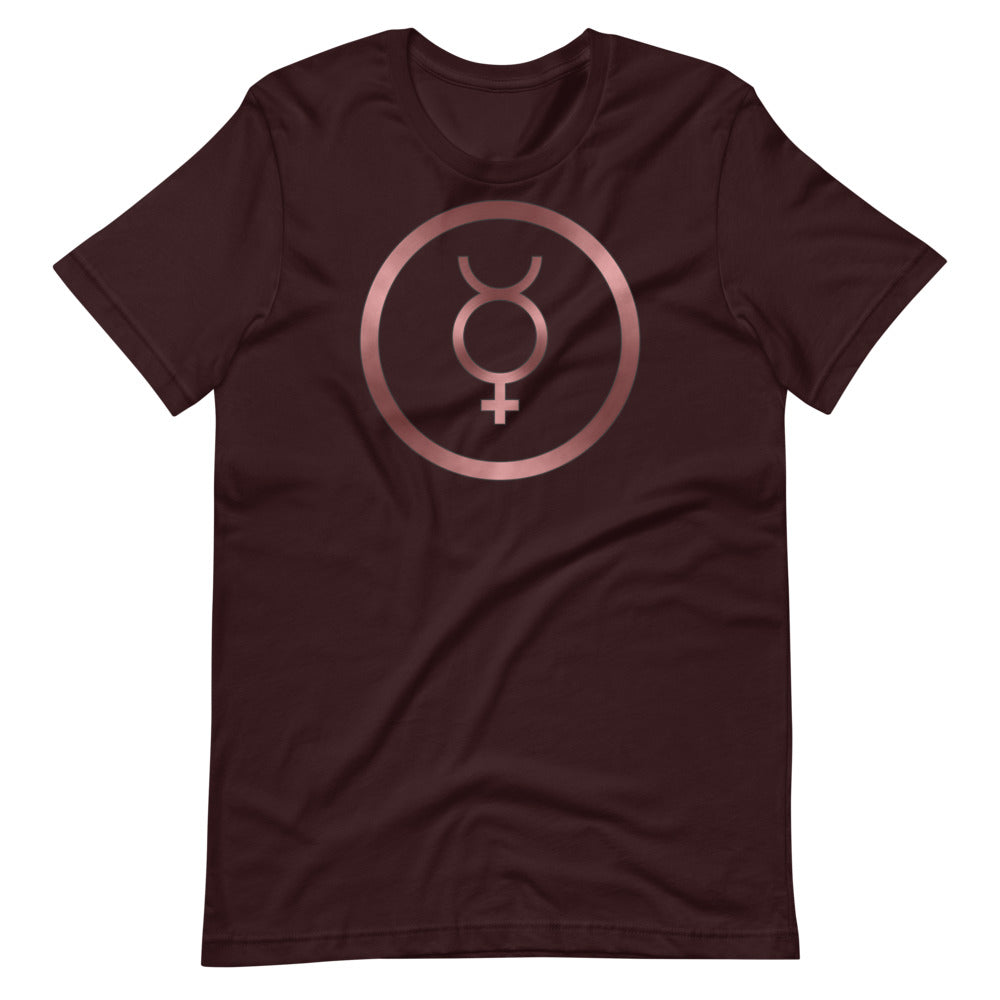 Metallic Zodiac Circle - Crimson Mercury - Short-sleeve unisex t-shirt