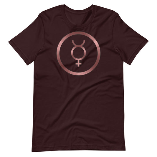 Metallic Zodiac Circle - Crimson Mercury - Short-sleeve unisex t-shirt