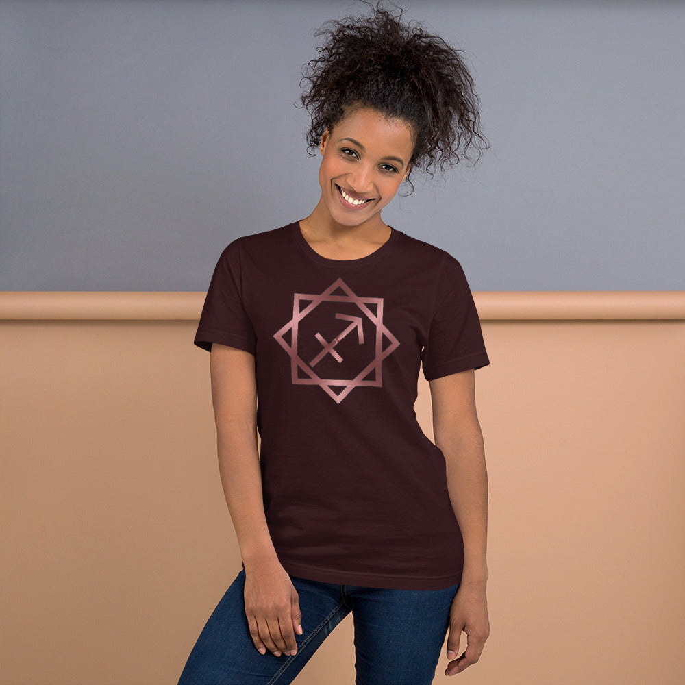 Metallic Zodiac Double-Box - Crimson Sagittarius - Short-sleeve unisex t-shirt