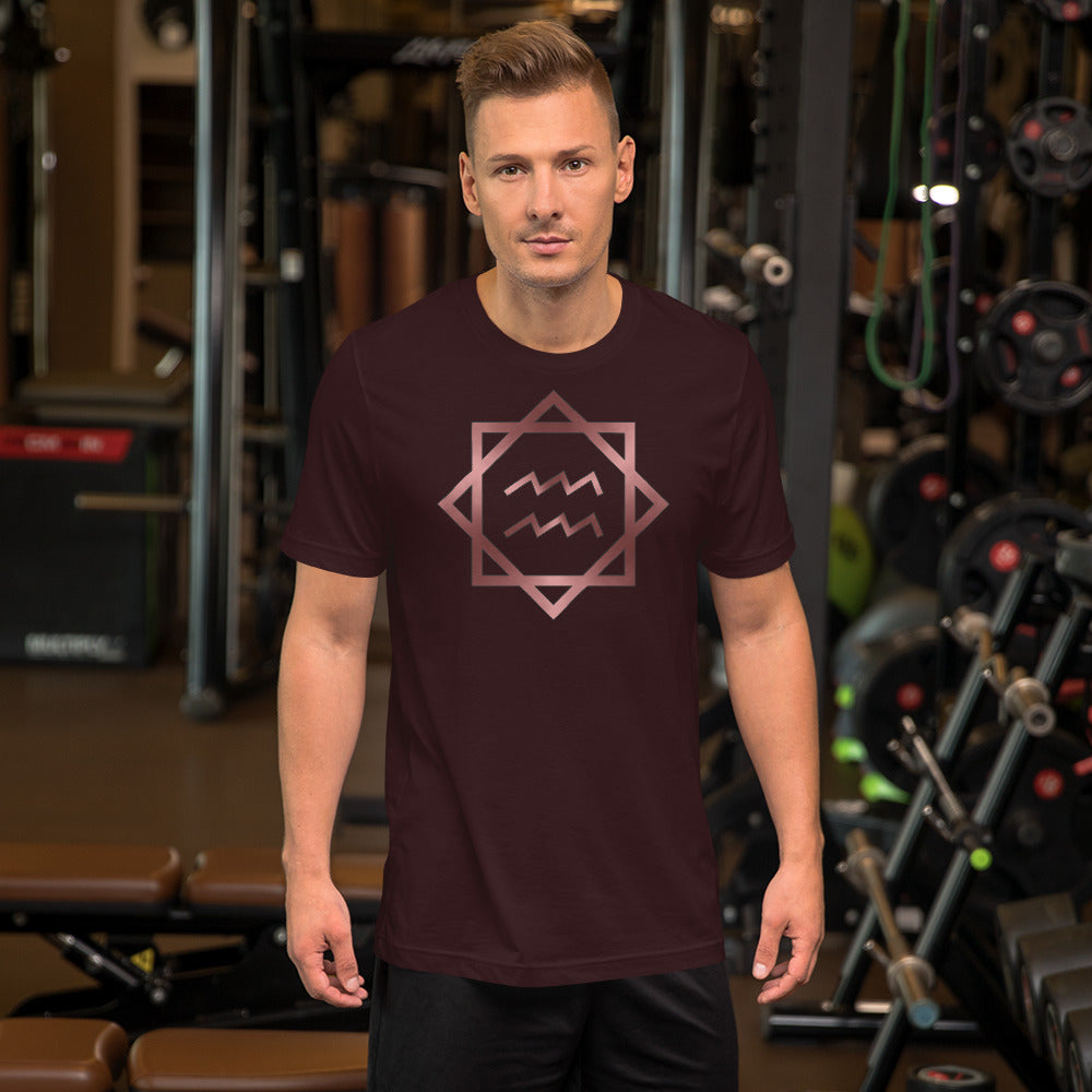 Metallic Zodiac Double-Box - Crimson Aquarius - Short-sleeve unisex t-shirt