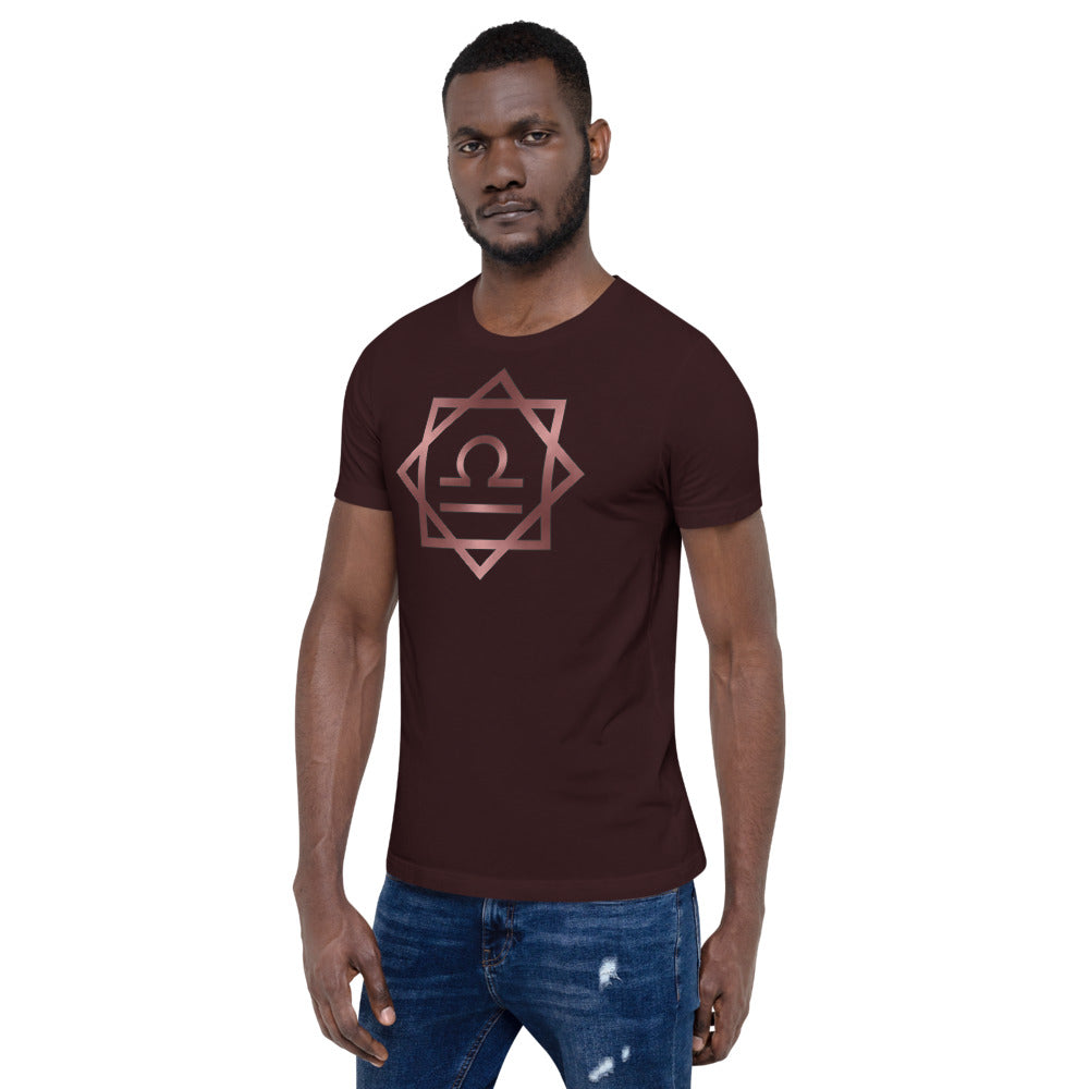 Metallic Zodiac Double-Box - Crimson Libra - Short-sleeve unisex t-shirt