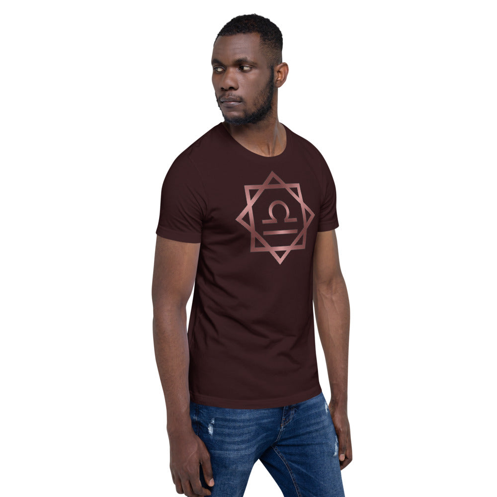 Metallic Zodiac Double-Box - Crimson Libra - Short-sleeve unisex t-shirt