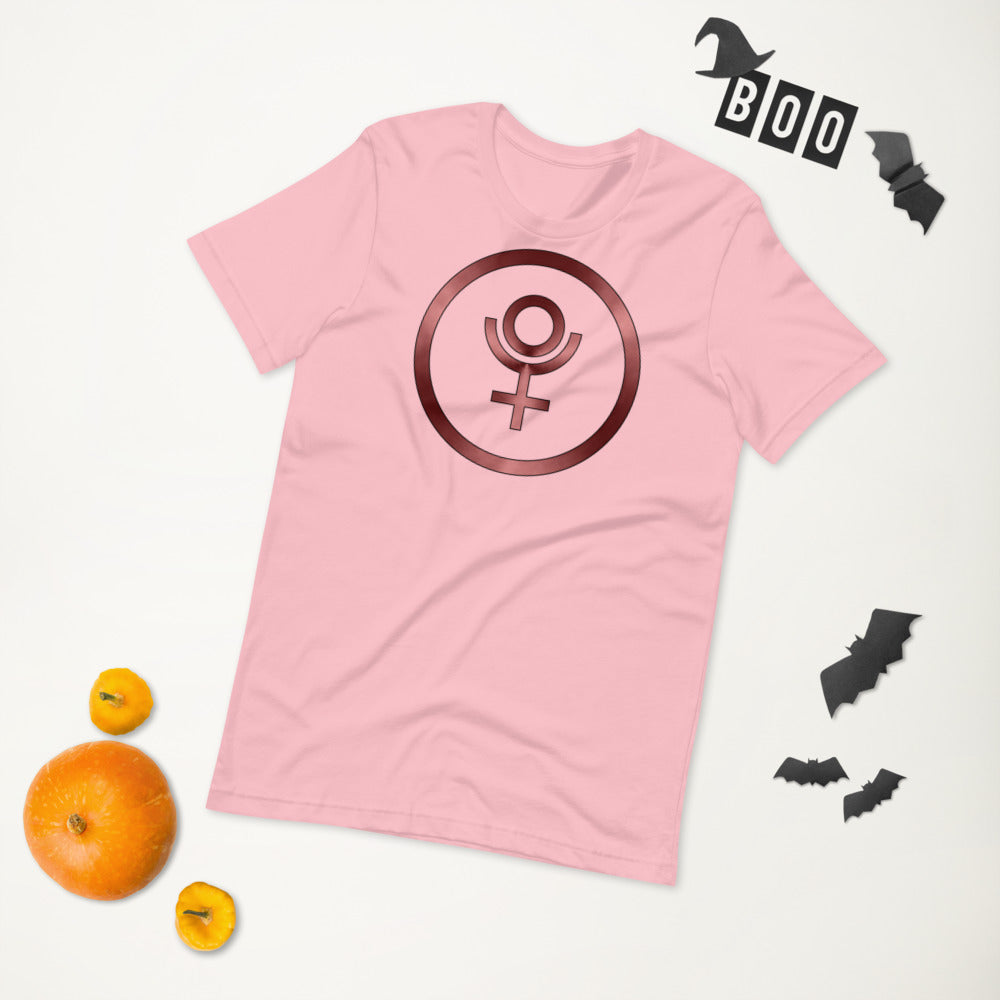 Metallic Zodiac Circle - Crimson Pluto - Short-sleeve unisex t-shirt