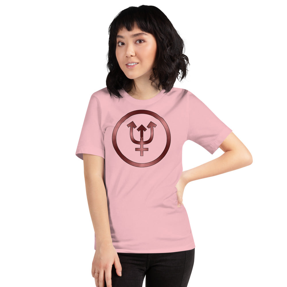 Metallic Zodiac Circle - Crimson Neptune - Short-sleeve unisex t-shirt
