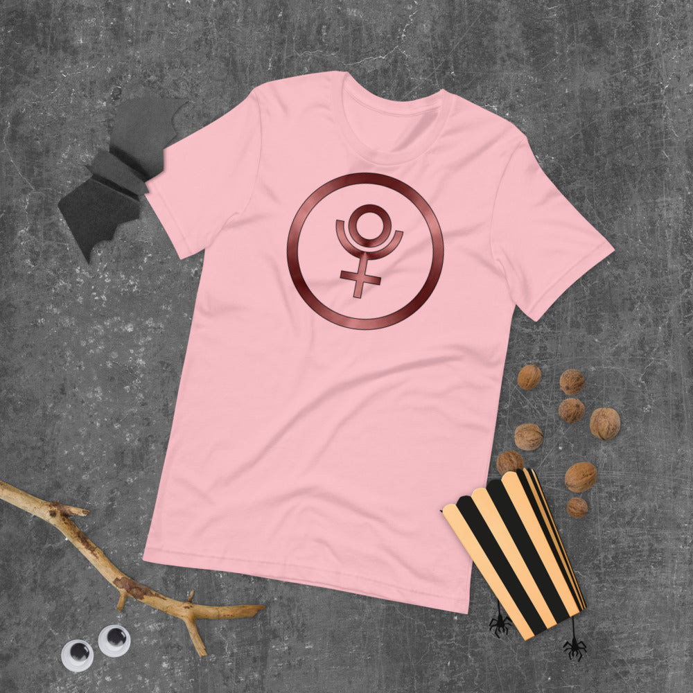 Metallic Zodiac Circle - Crimson Pluto - Short-sleeve unisex t-shirt