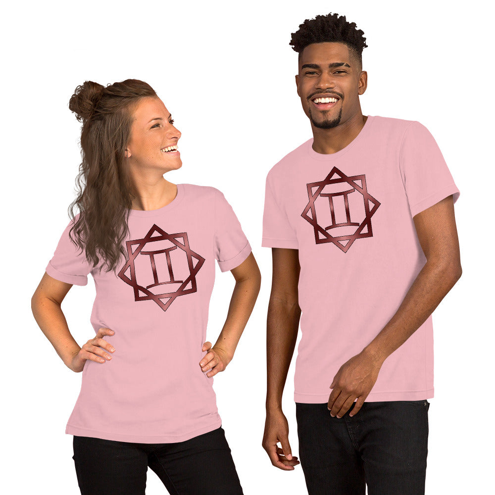 Metallic Zodiac Double-Box - Crimson Gemini - Short-sleeve unisex t-shirt
