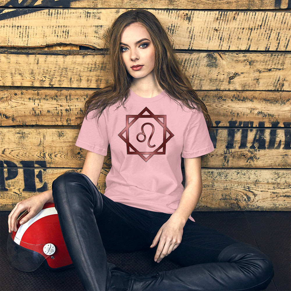 Metallic Zodiac Double-Box - Crimson Leo - Short-sleeve unisex t-shirt