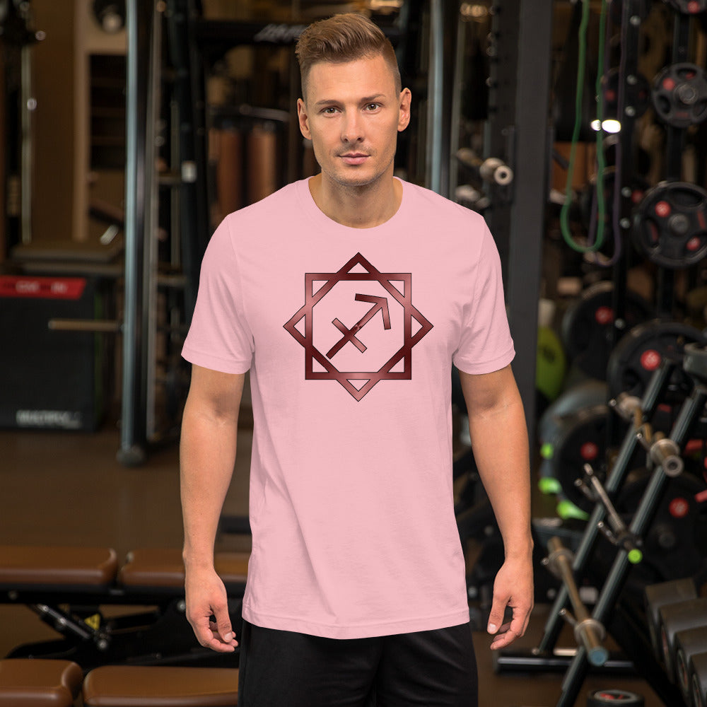 Metallic Zodiac Double-Box - Crimson Sagittarius - Short-sleeve unisex t-shirt
