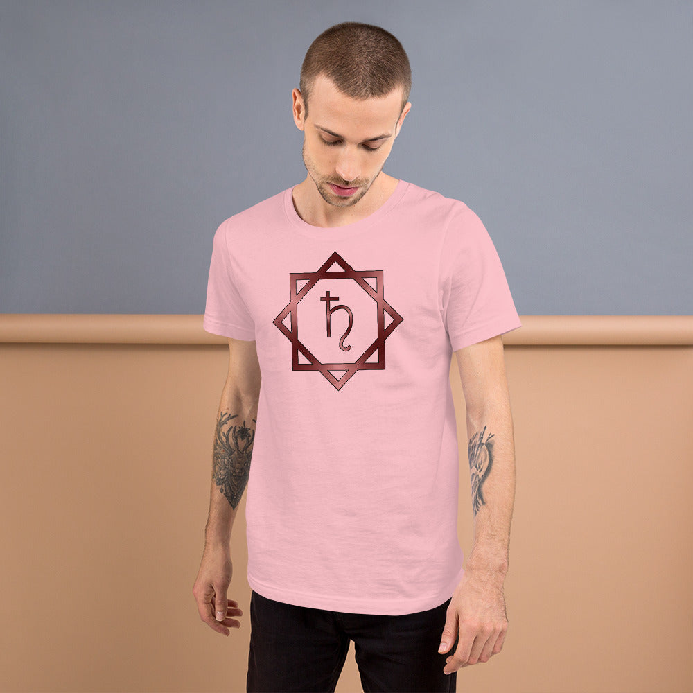 Metallic Zodiac Double-Box - Crimson Saturn - Short-sleeve unisex t-shirt