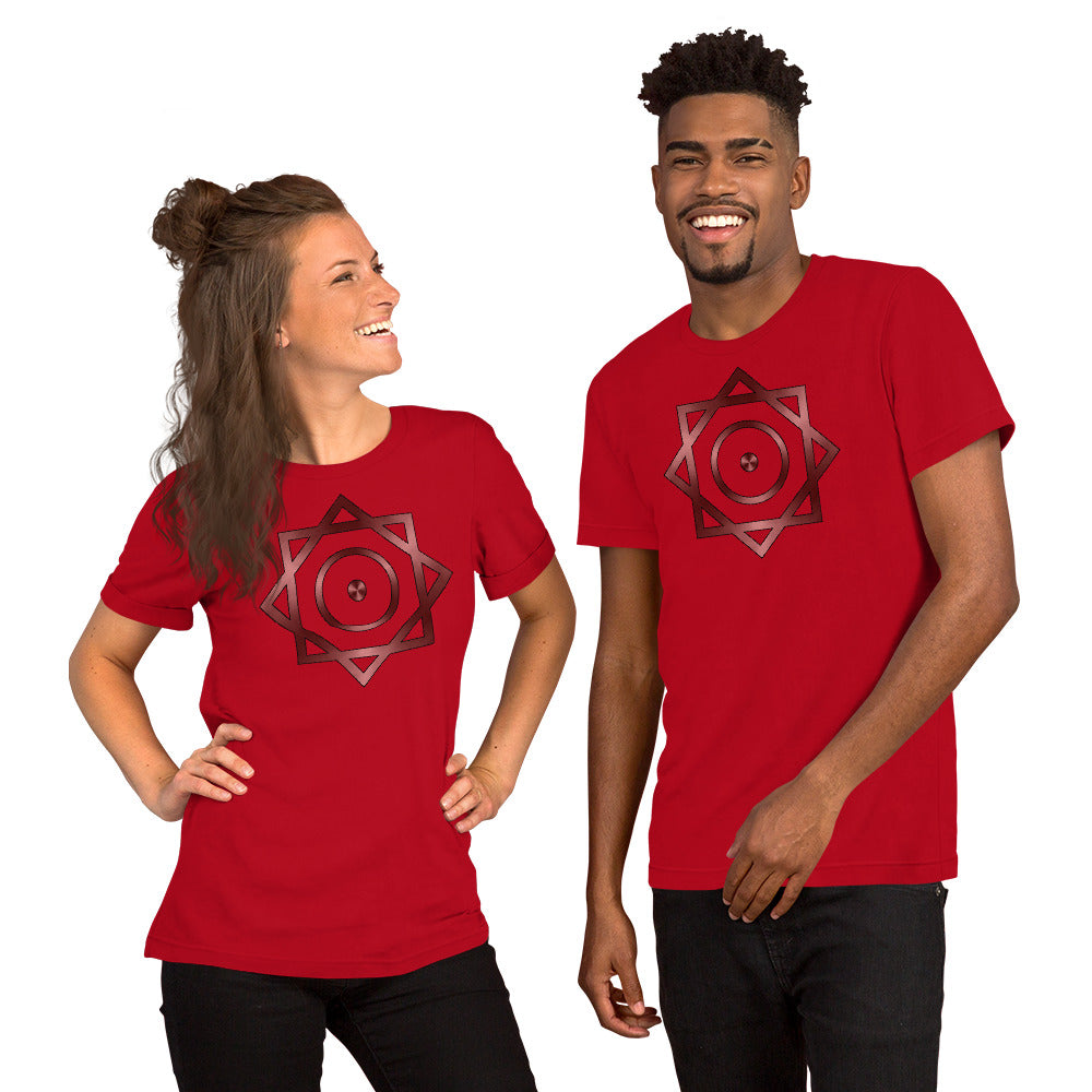 Metallic Zodiac Double-Box - Crimson Sun - Short-sleeve unisex t-shirt