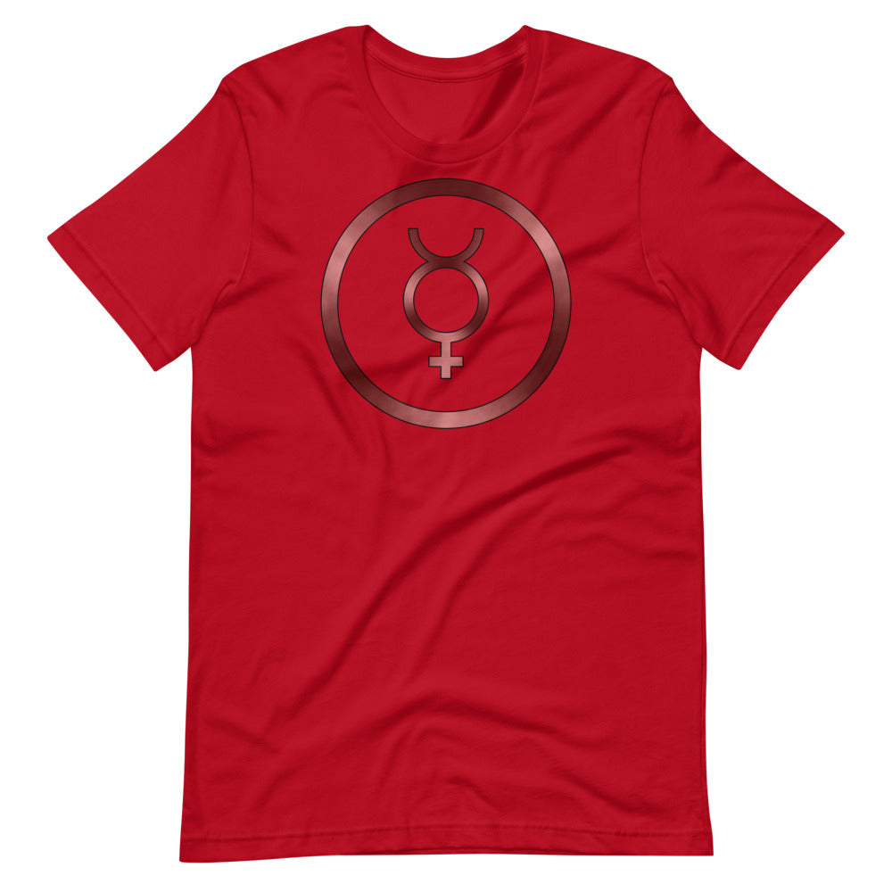 Metallic Zodiac Circle - Crimson Mercury - Short-sleeve unisex t-shirt