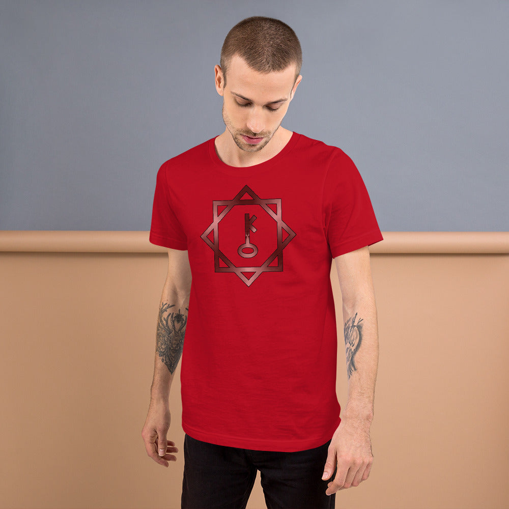 Metallic Zodiac Double-Box - Crimson Chiron - Short-sleeve unisex t-shirt