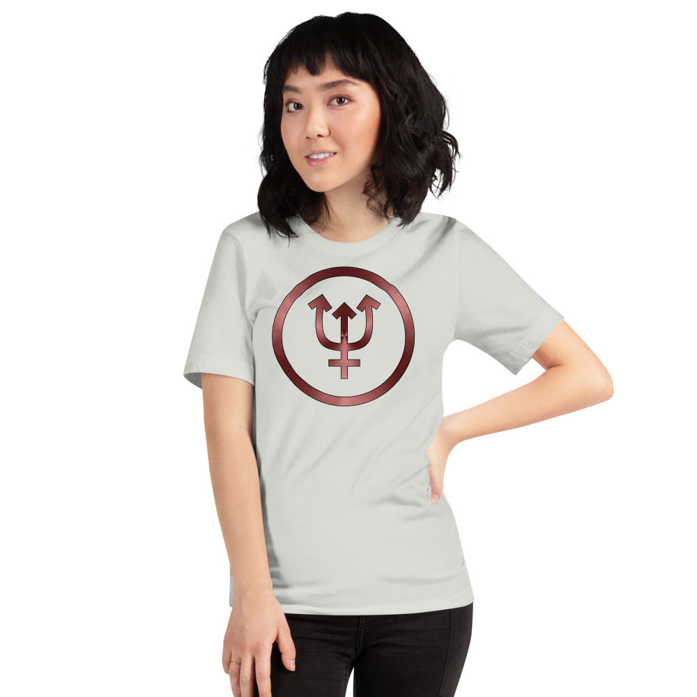 Metallic Zodiac Circle - Crimson Neptune - Short-sleeve unisex t-shirt