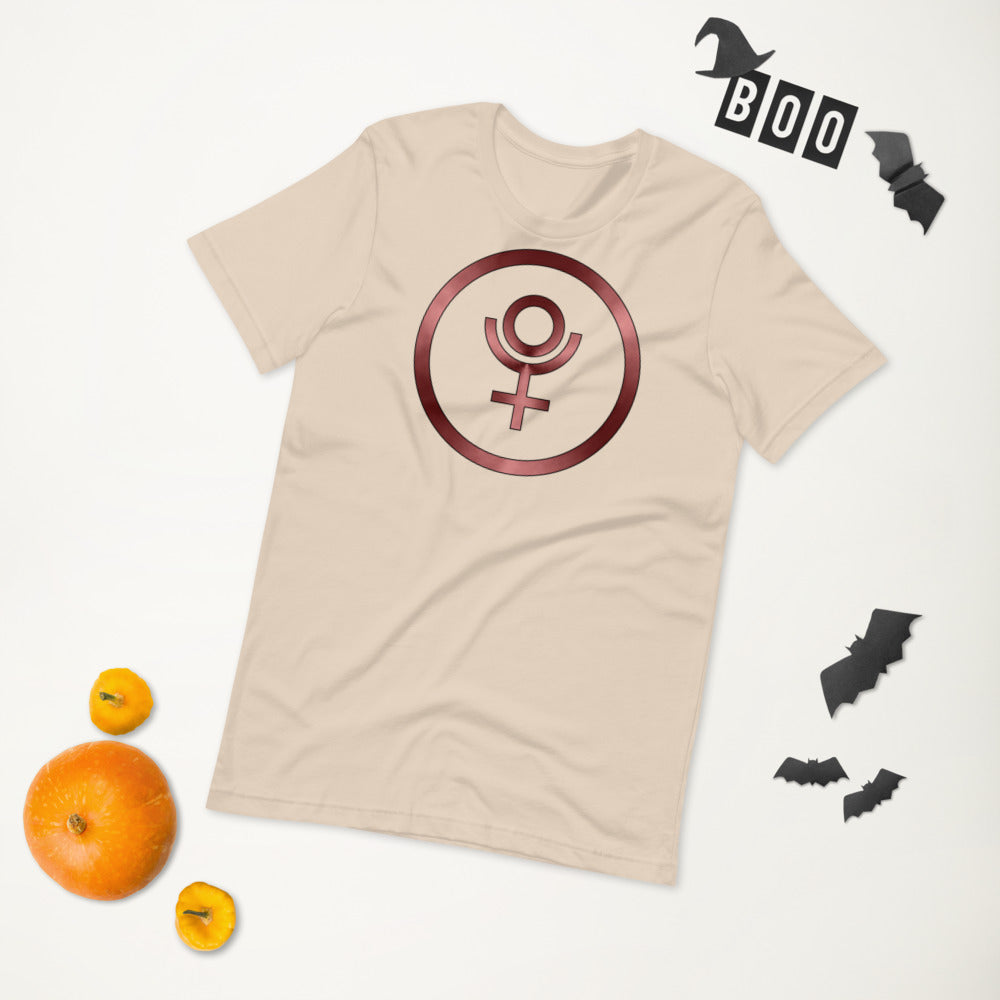 Metallic Zodiac Circle - Crimson Pluto - Short-sleeve unisex t-shirt
