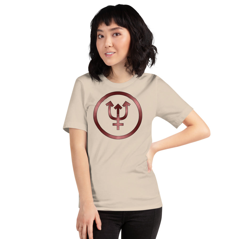 Metallic Zodiac Circle - Crimson Neptune - Short-sleeve unisex t-shirt