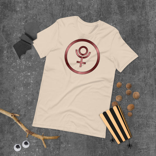 Metallic Zodiac Circle - Crimson Pluto - Short-sleeve unisex t-shirt