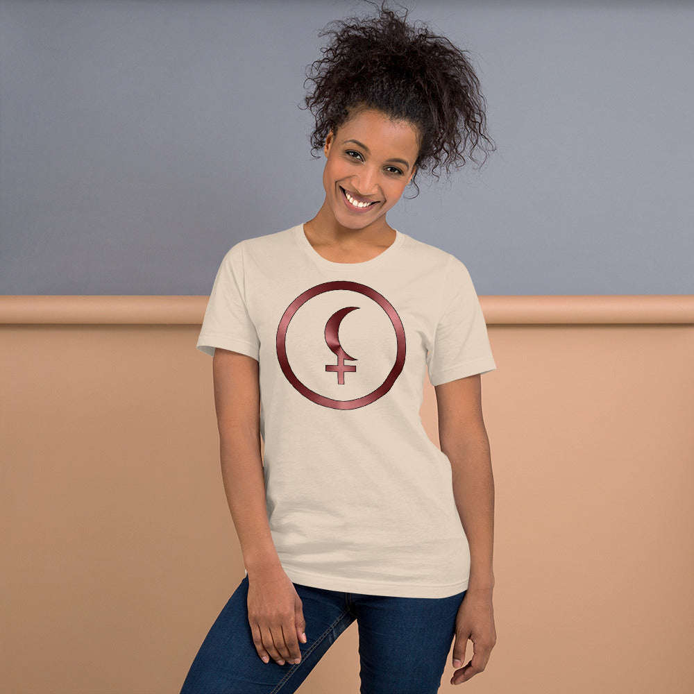 Metallic Zodiac Circle - Crimson Black Moon Lilith - Short-sleeve unisex t-shirt