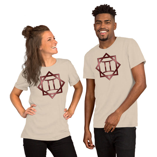 Metallic Zodiac Double-Box - Crimson Gemini - Short-sleeve unisex t-shirt
