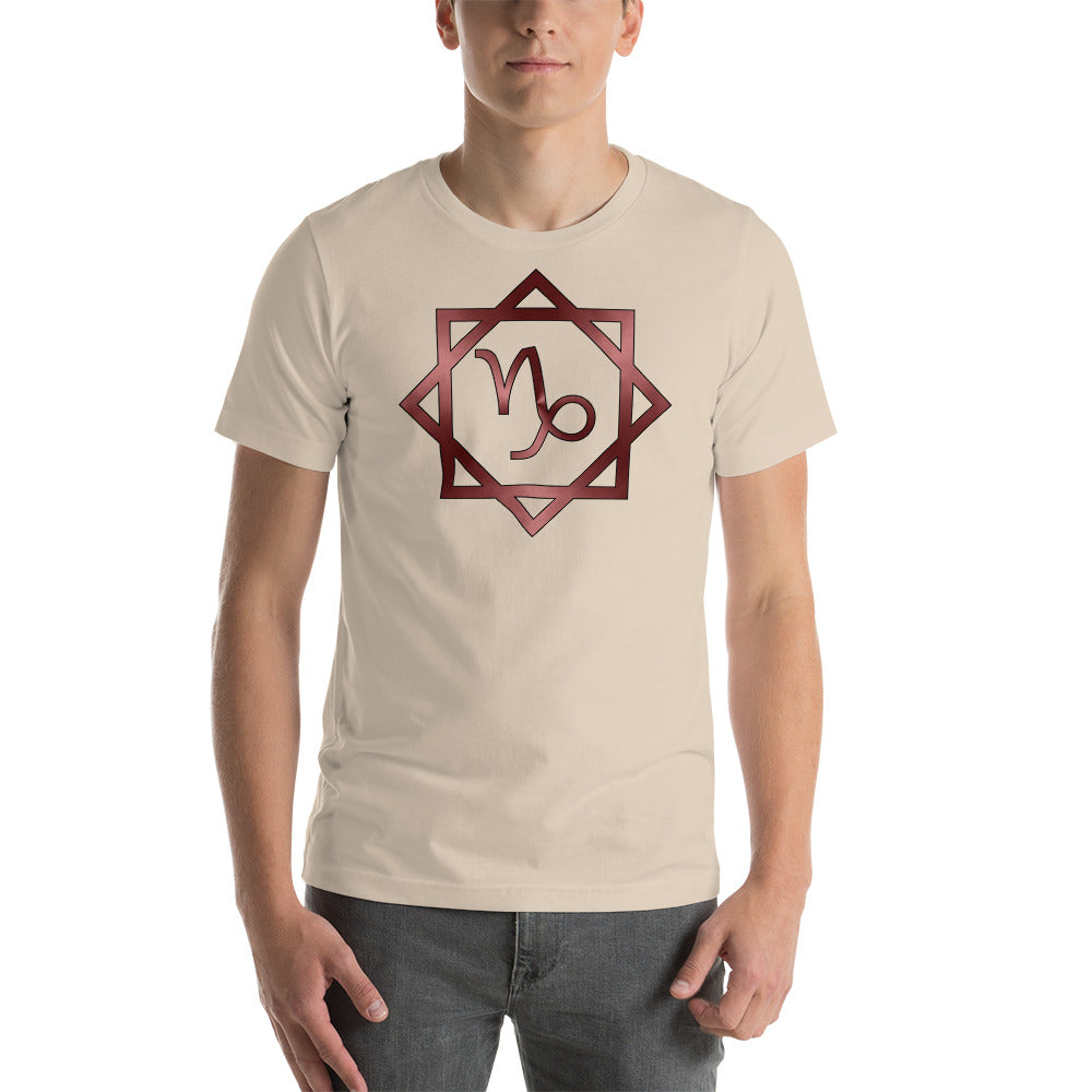 Metallic Zodiac Double-Box - Crimson Capricorn - Short-sleeve unisex t-shirt
