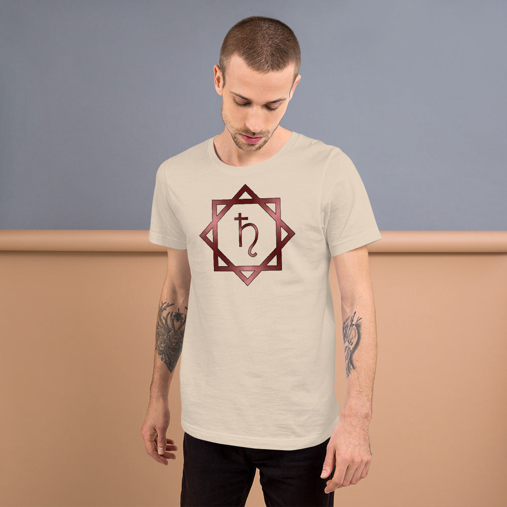 Metallic Zodiac Double-Box - Crimson Saturn - Short-sleeve unisex t-shirt