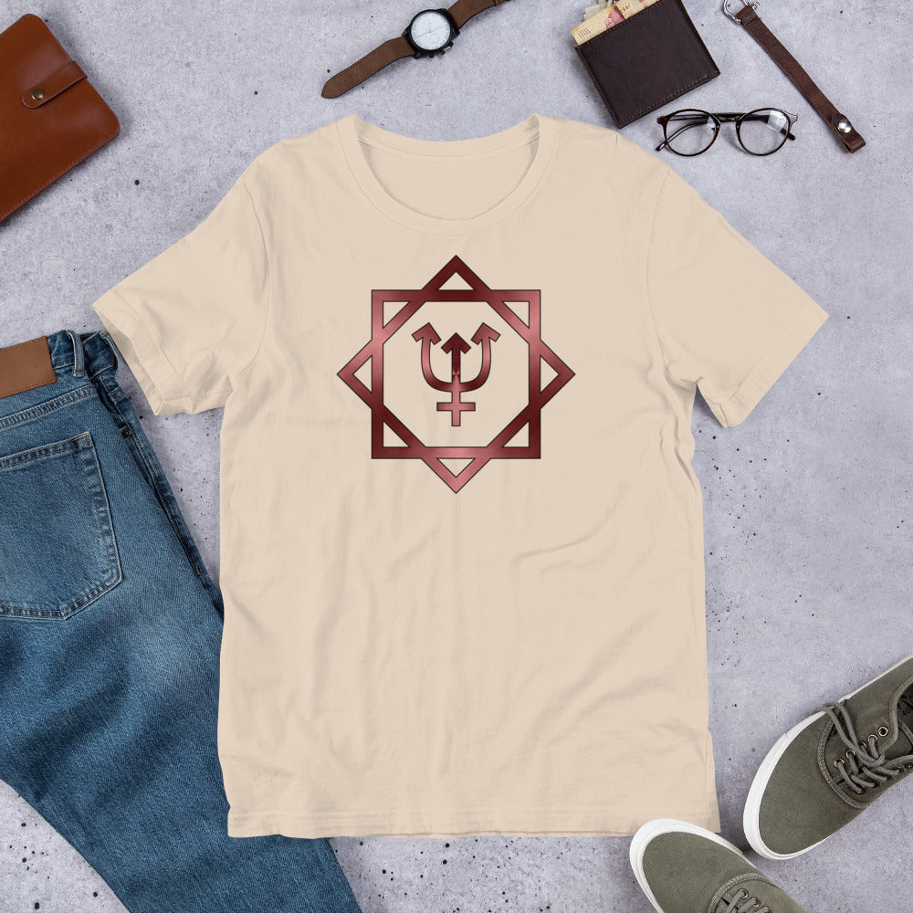 Metallic Zodiac Double-Box - Crimson Neptune - Short-sleeve unisex t-shirt