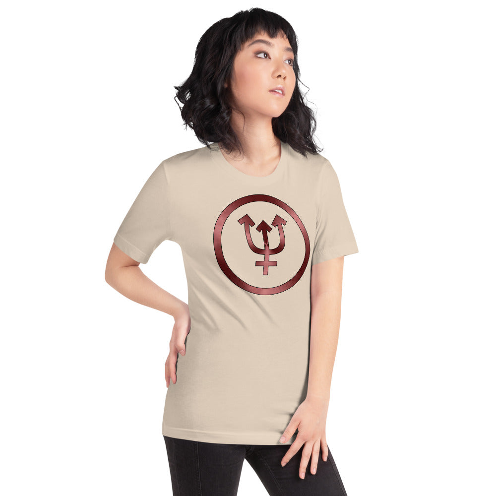 Metallic Zodiac Circle - Crimson Neptune - Short-sleeve unisex t-shirt