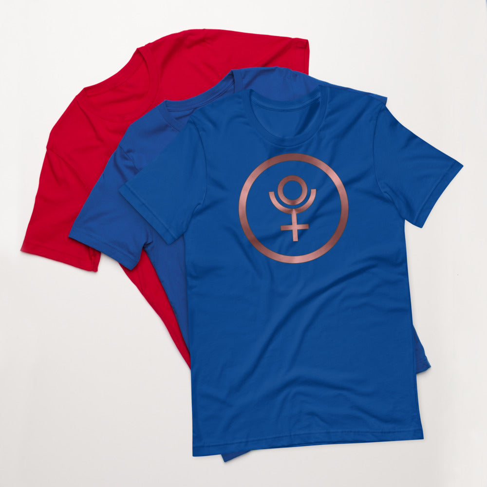 Metallic Zodiac Circle - Crimson Pluto - Short-sleeve unisex t-shirt