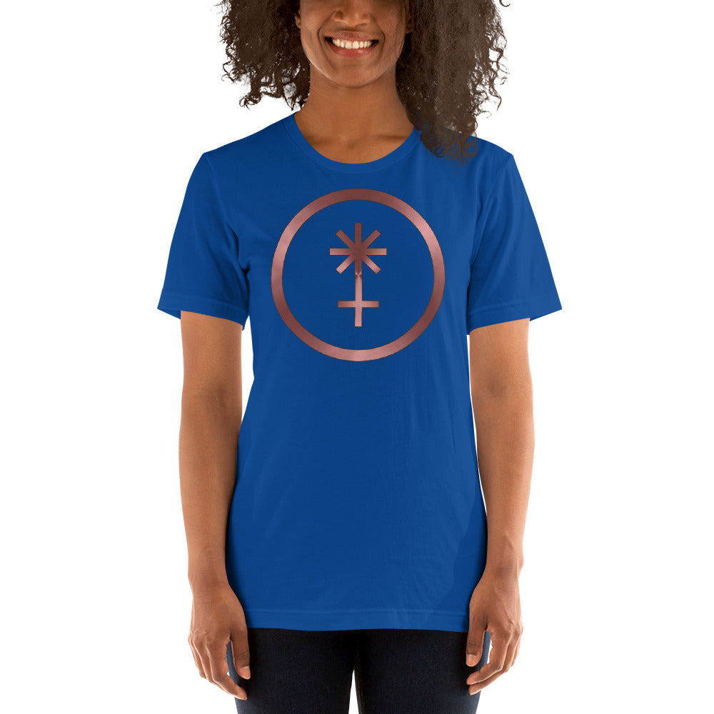 Metallic Zodiac Circle - Crimson Juno - Short-sleeve unisex t-shirt