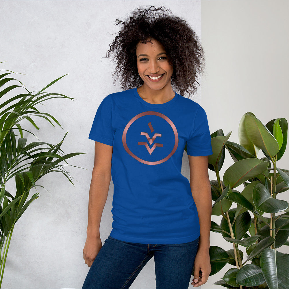 Metallic Zodiac Circle - Crimson Vesta - Short-sleeve unisex t-shirt