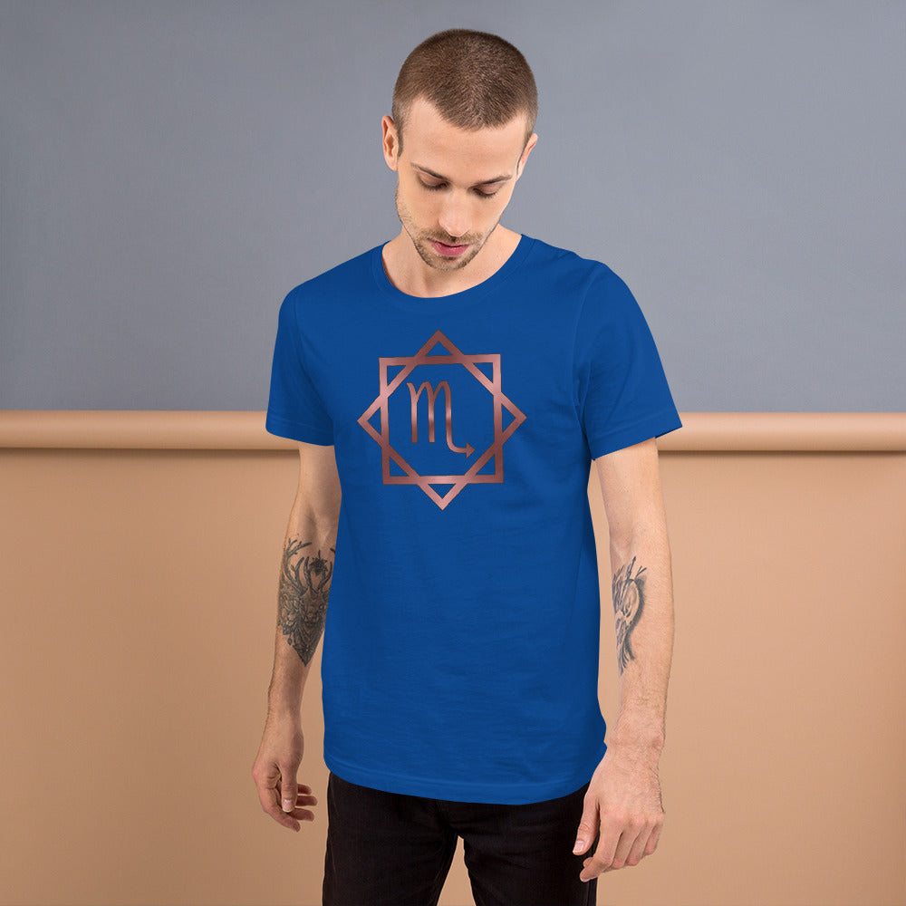Metallic Zodiac Double-Box - Crimson Scorpio - Short-sleeve unisex t-shirt