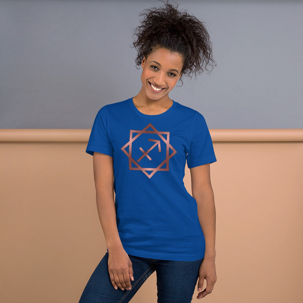 Metallic Zodiac Double-Box - Crimson Sagittarius - Short-sleeve unisex t-shirt