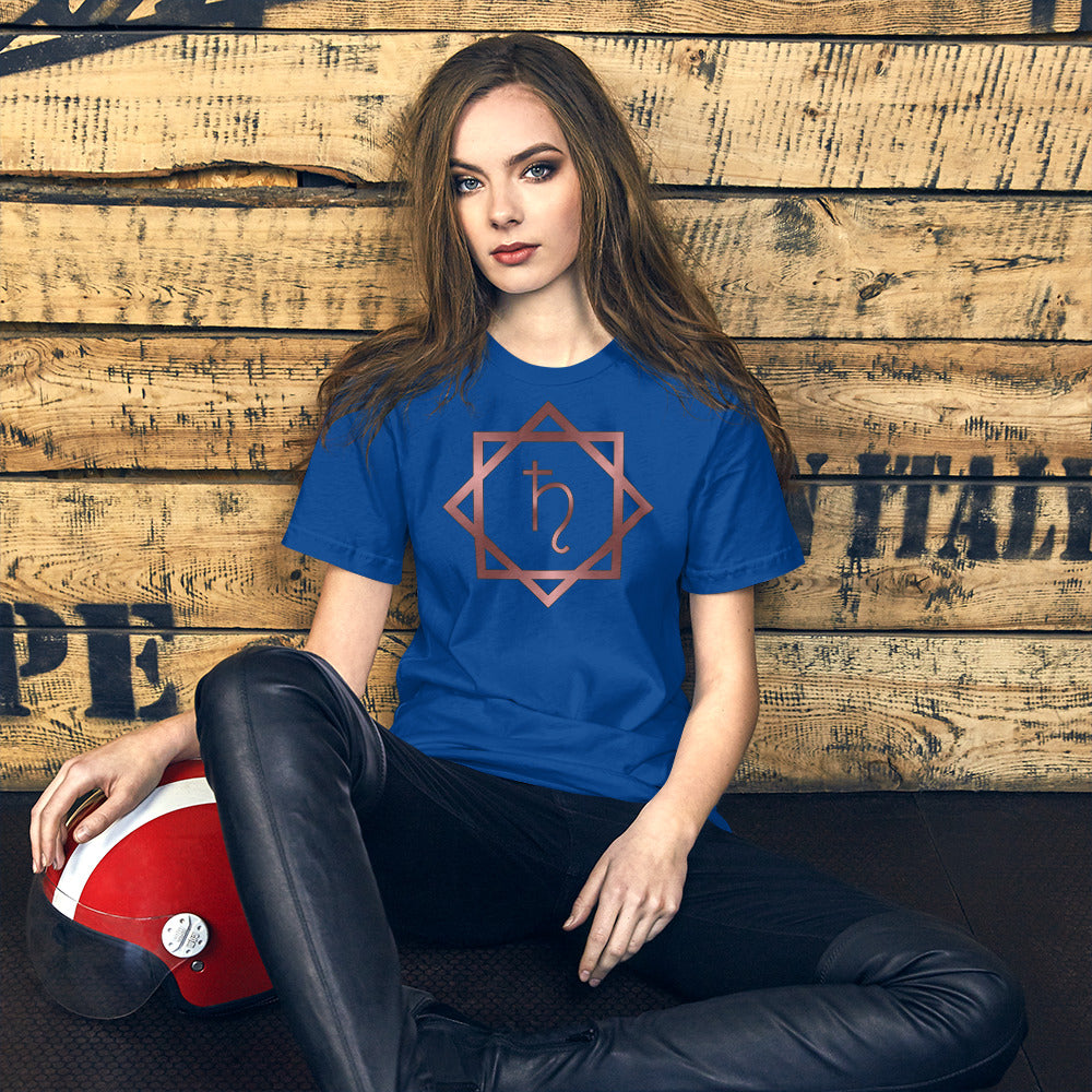Metallic Zodiac Double-Box - Crimson Saturn - Short-sleeve unisex t-shirt
