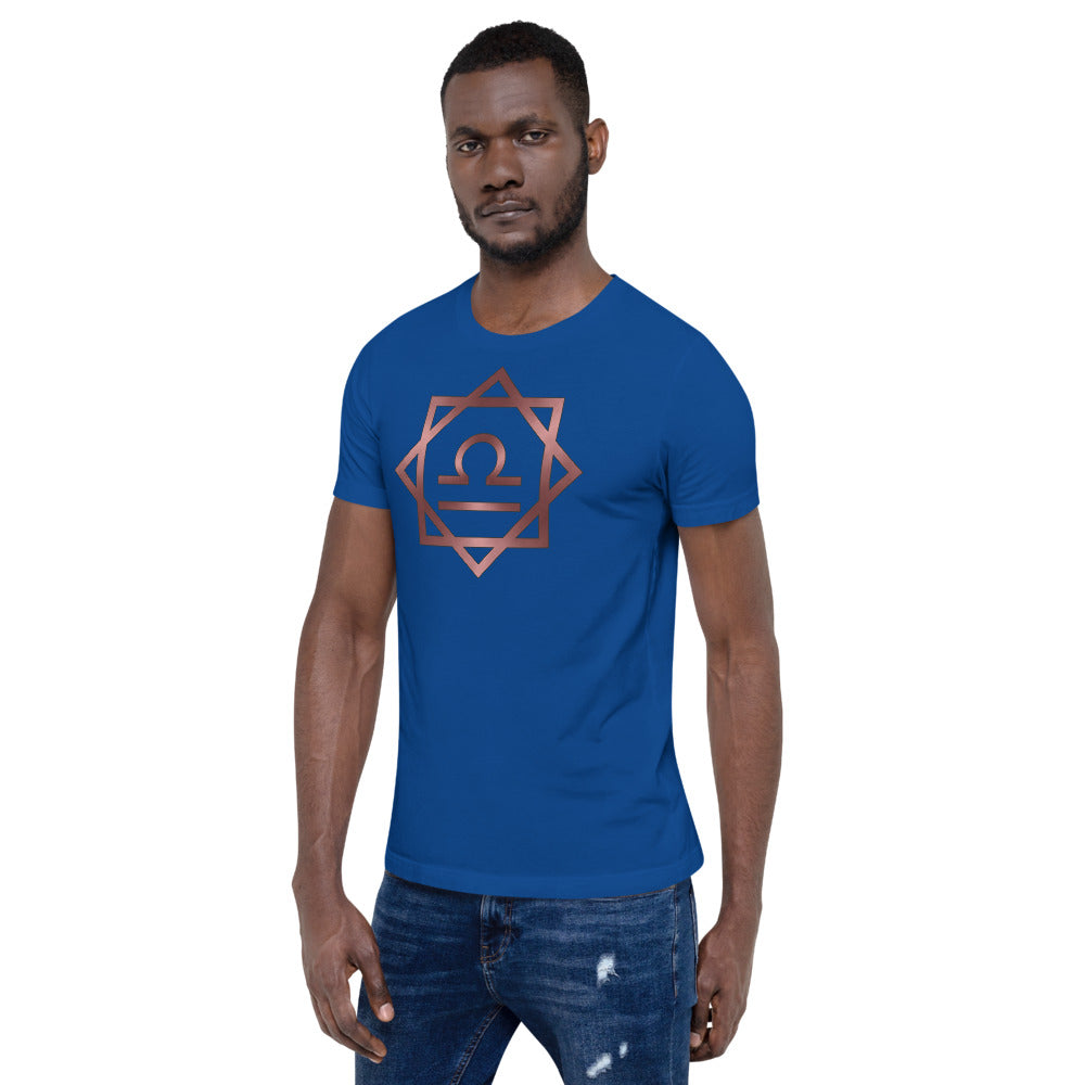 Metallic Zodiac Double-Box - Crimson Libra - Short-sleeve unisex t-shirt