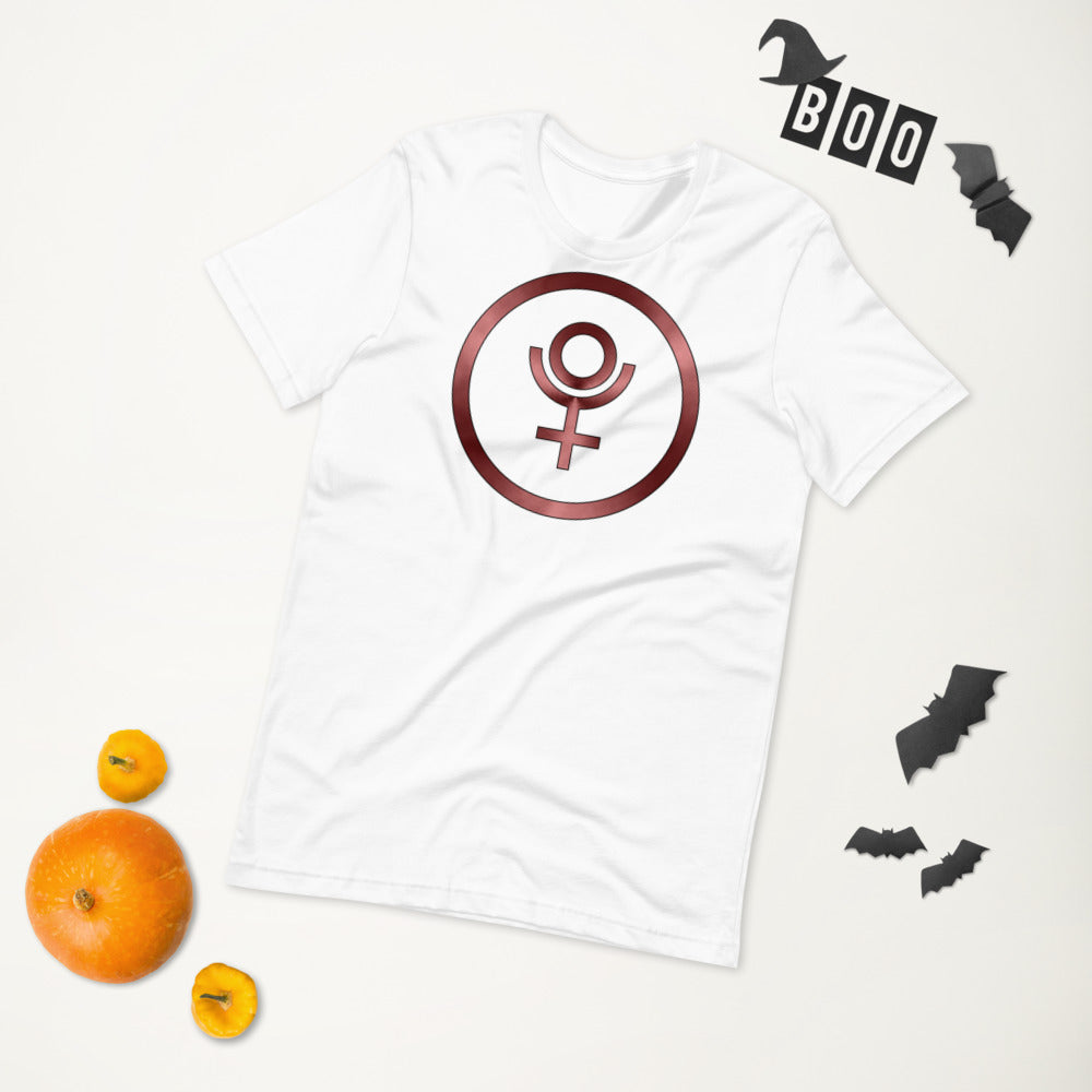 Metallic Zodiac Circle - Crimson Pluto - Short-sleeve unisex t-shirt