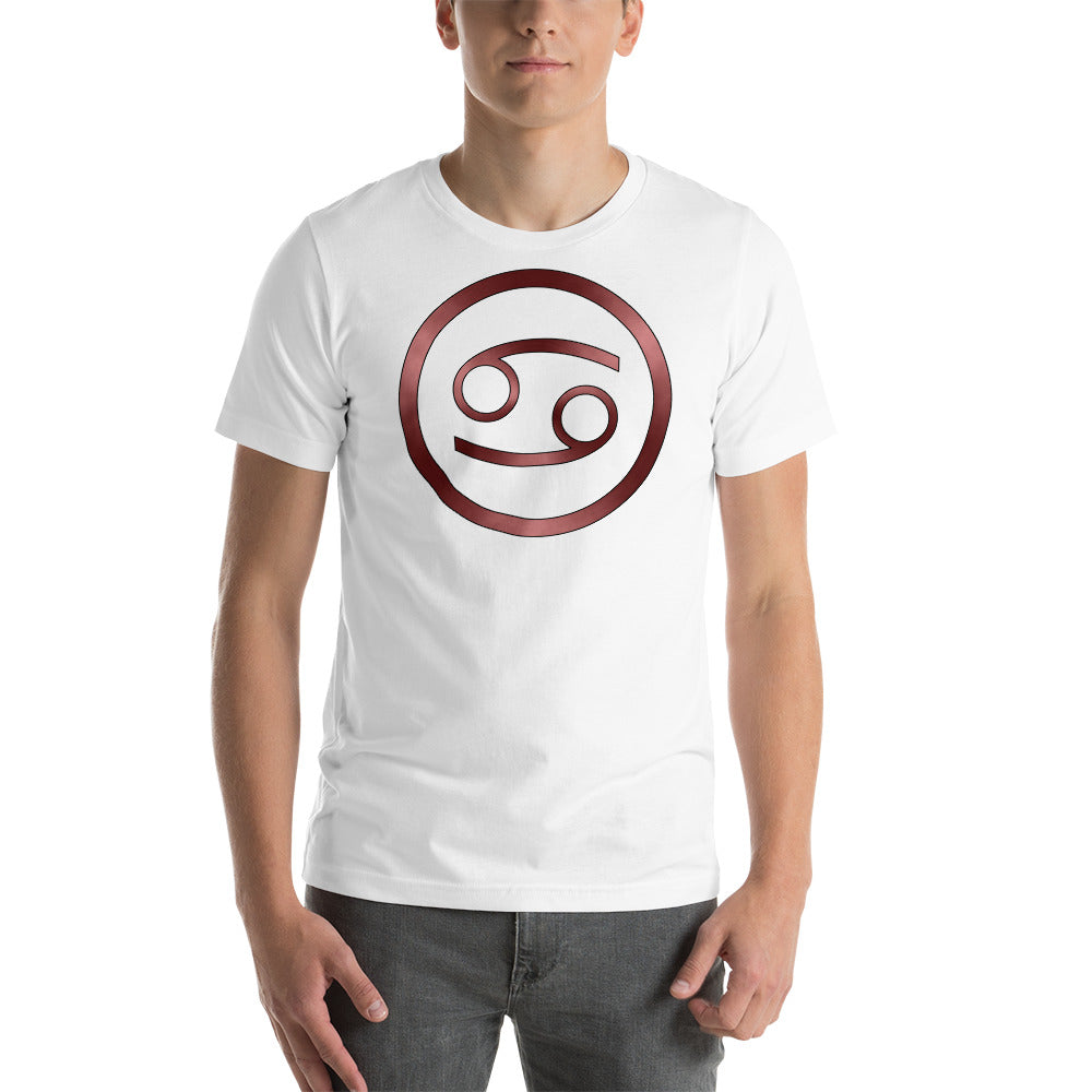 Metallic Zodiac Circle - Crimson Cancer - Short-sleeve unisex t-shirt