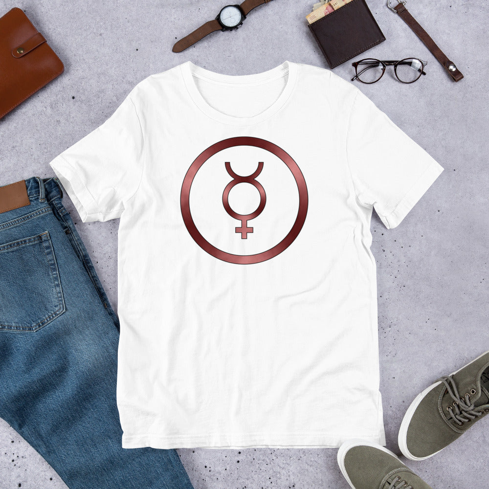 Metallic Zodiac Circle - Crimson Mercury - Short-sleeve unisex t-shirt
