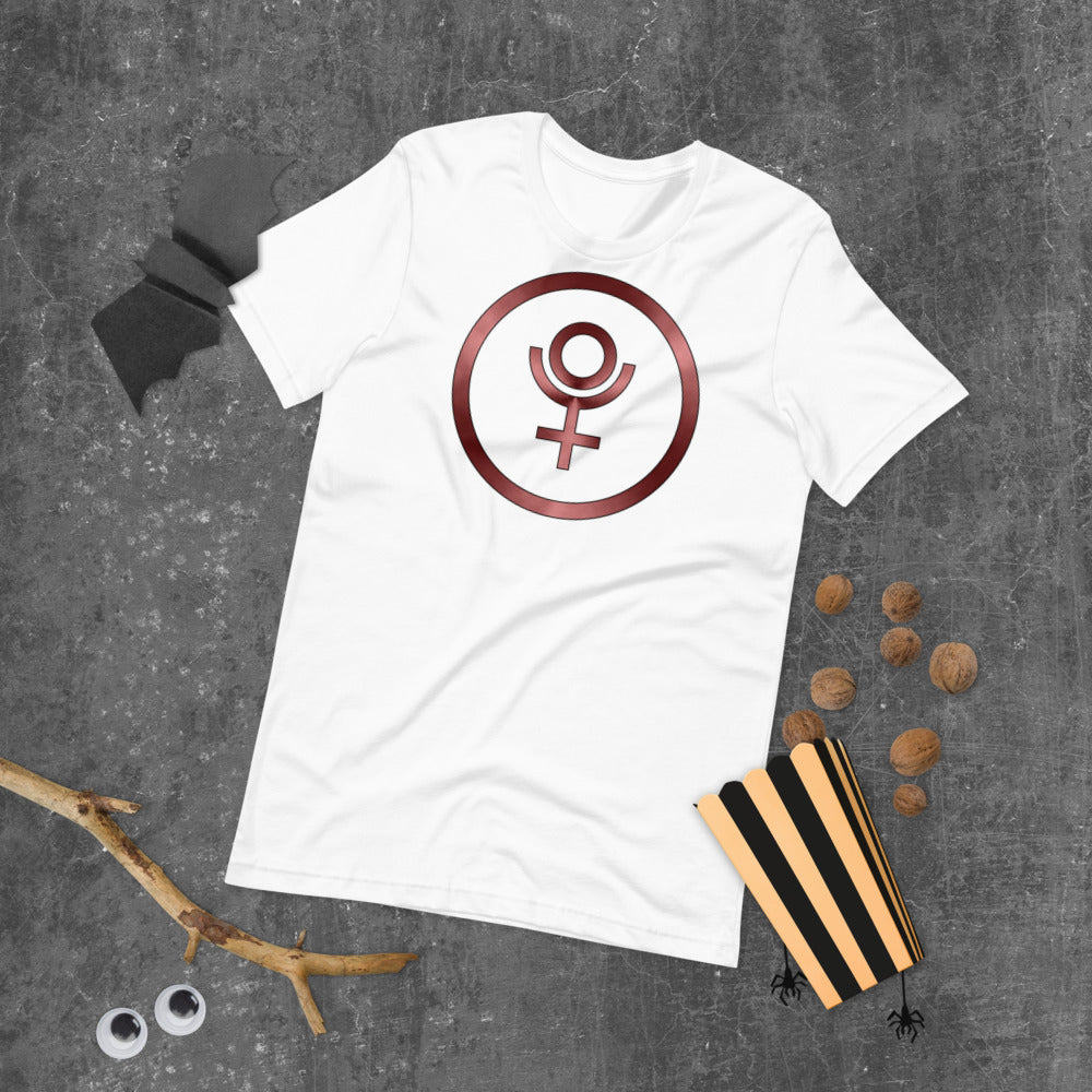 Metallic Zodiac Circle - Crimson Pluto - Short-sleeve unisex t-shirt
