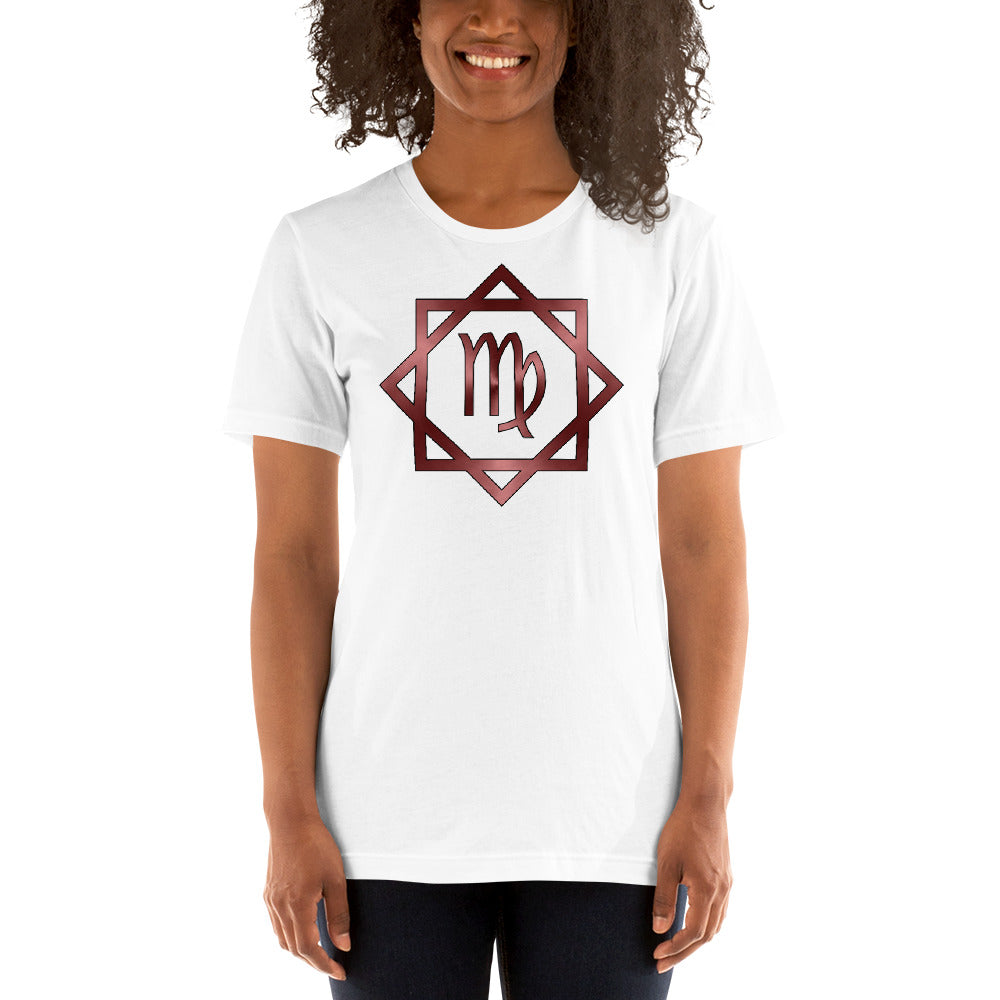 Metallic Zodiac Double-Box - Crimson Virgo - Short-sleeve unisex t-shirt